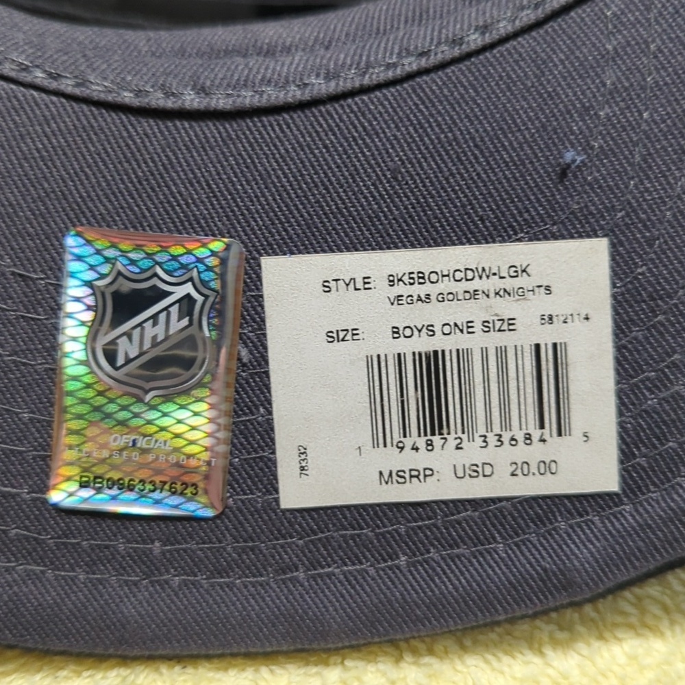 Black and Gold Vegas Golden Knights Logo Cap Youth!! New!! - Picture 4 of 11